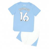 Fotballdrakt Barn Manchester City Rodri Hernandez #16 Hjemmedraktsett 2023-24 Kortermet (+ Korte bukser)